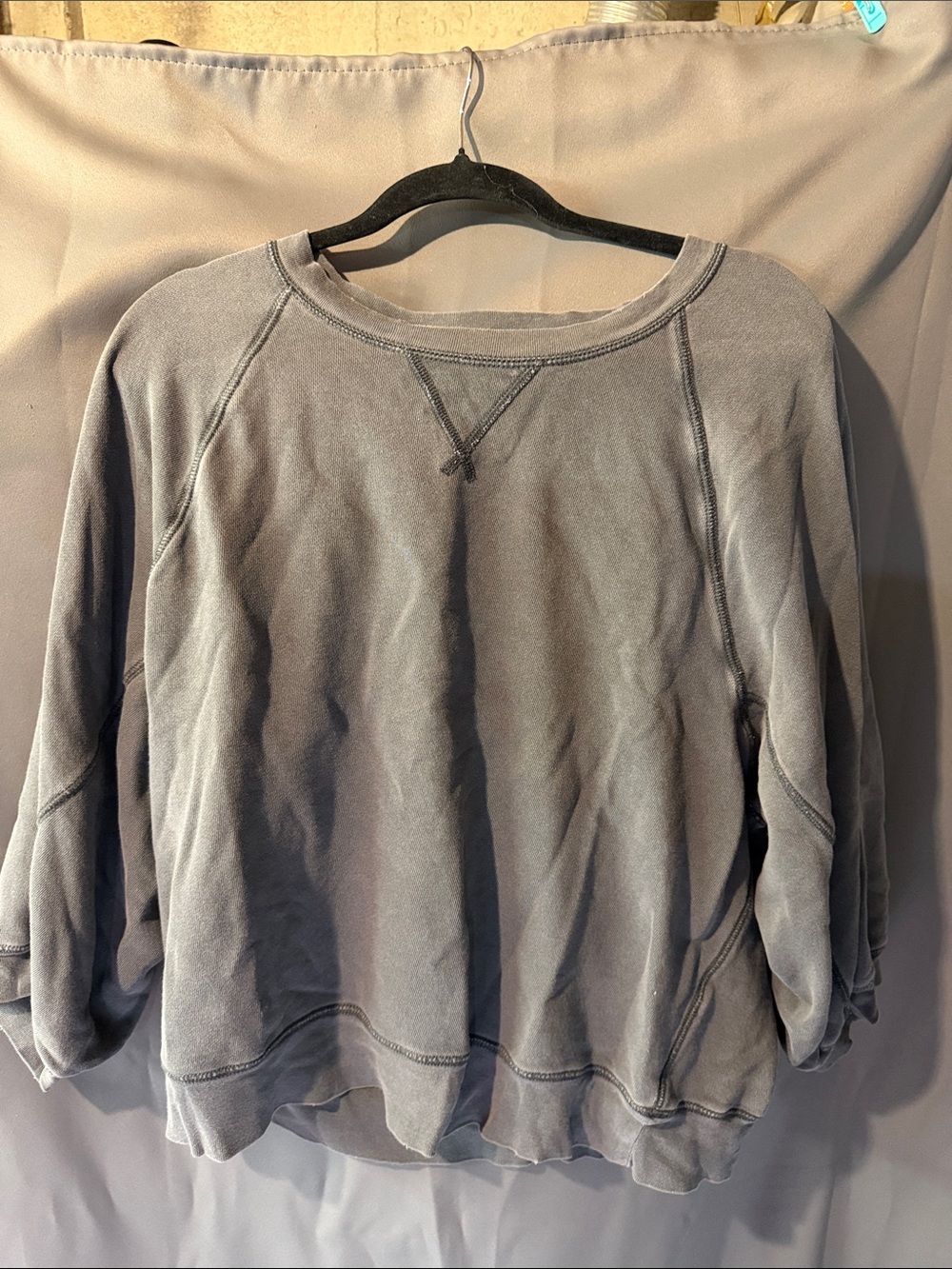 aerie Washed Gray Crewneck Sweatshirt